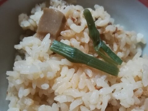 タケノコと山菜の炊き込みご飯